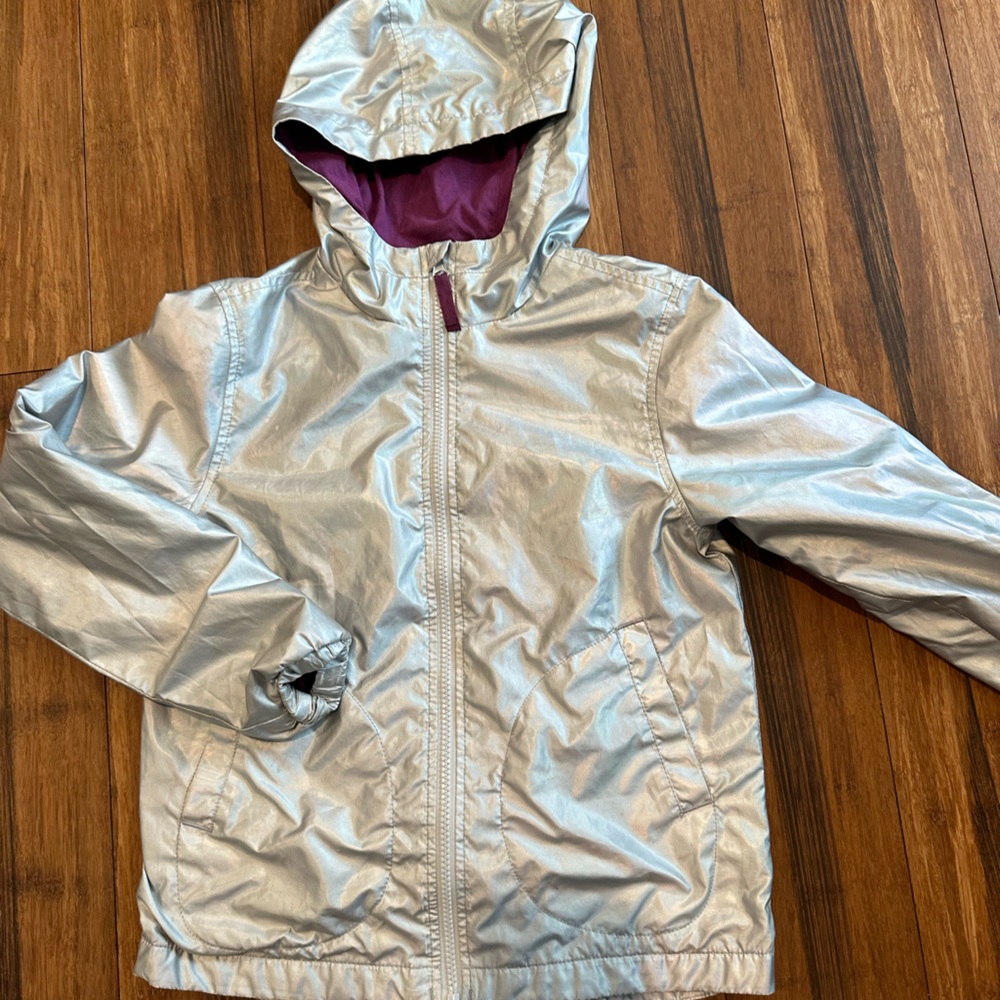 Metallic girls rain jacket- Cat & Jack - size M (7-8)